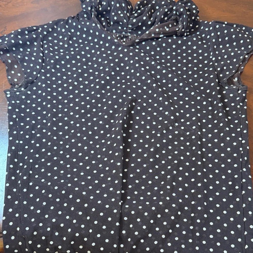 Zara Black Polka Dot Short Sleeve Blouse